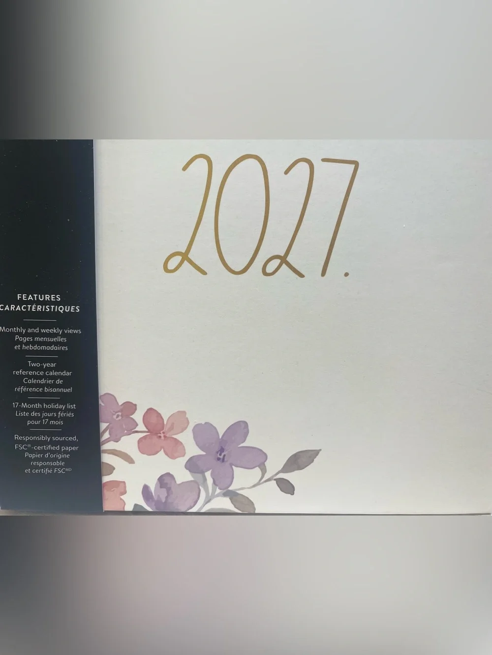 Rae Dunn❤️   “2027.”Flowers L size 17-month Planner NEW